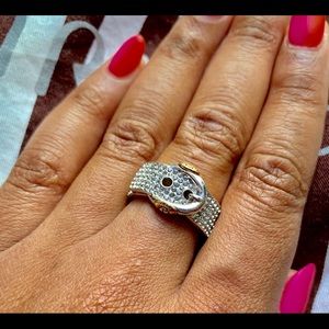 Henri Bendel Pave Buckle Up Ring